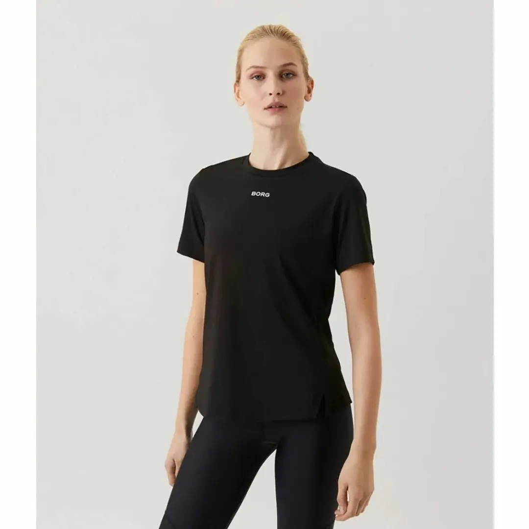 Björn Borg Dames REGULAR T-Shirt W BORG - Maat 34 - Zwart