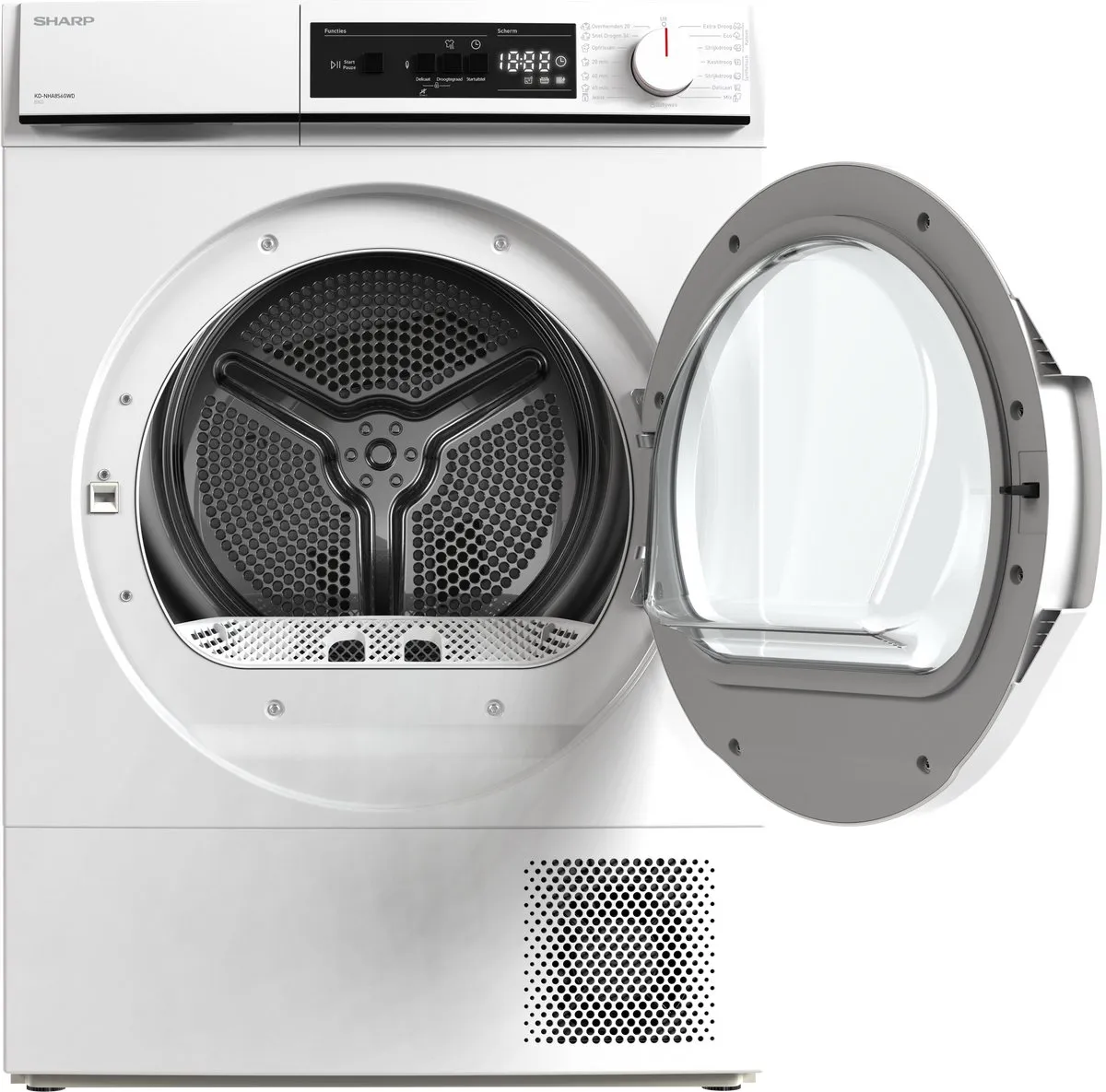 Sharp KDNHA8S6GWDBX Warmtepomp Droger 8kg - Wit - afbeelding 6 van 6