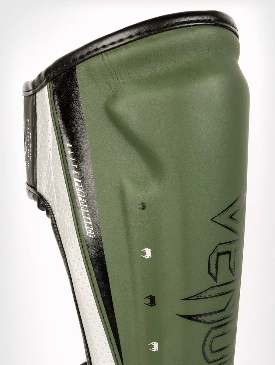 Venum Elite Evo Kickboks Scheenbeschermers XL - Khaki/Silver