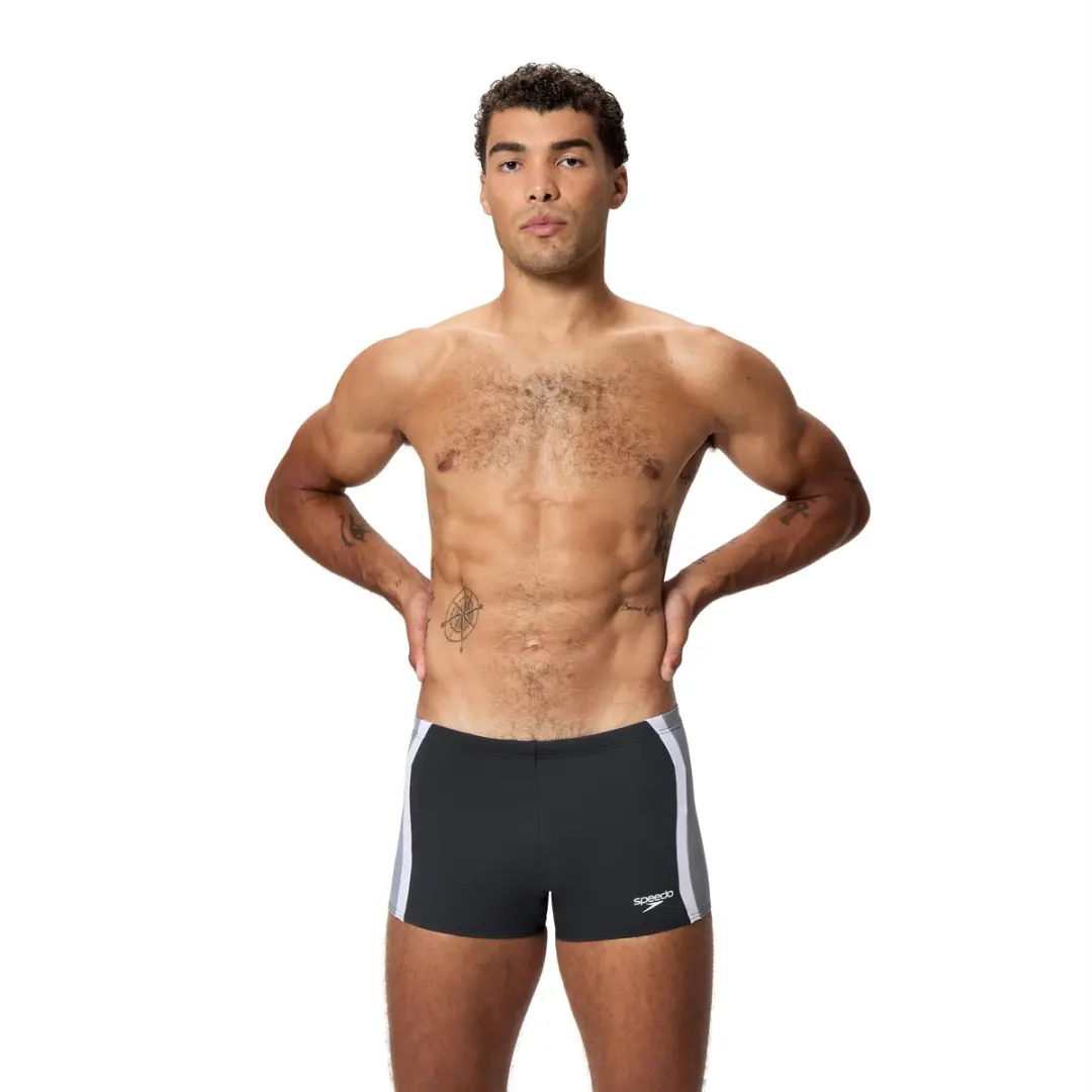 Speedo Solid Splice Aquashort Heren Zwemshort - Zwart/Grijs S