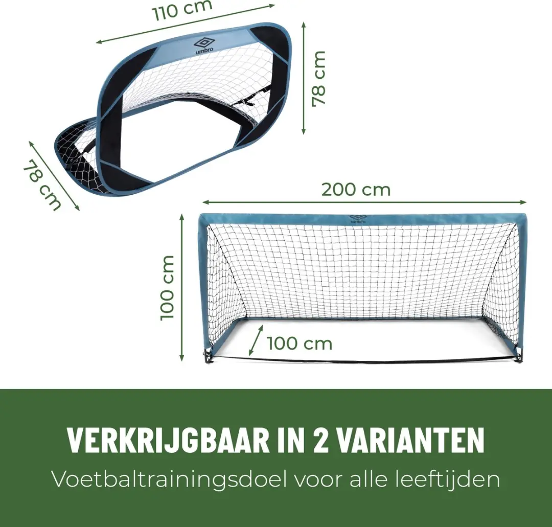 Umbro Pop Up Voetbaldoel 110x78cm - Blauw/Zwart - afbeelding 4 van 6
