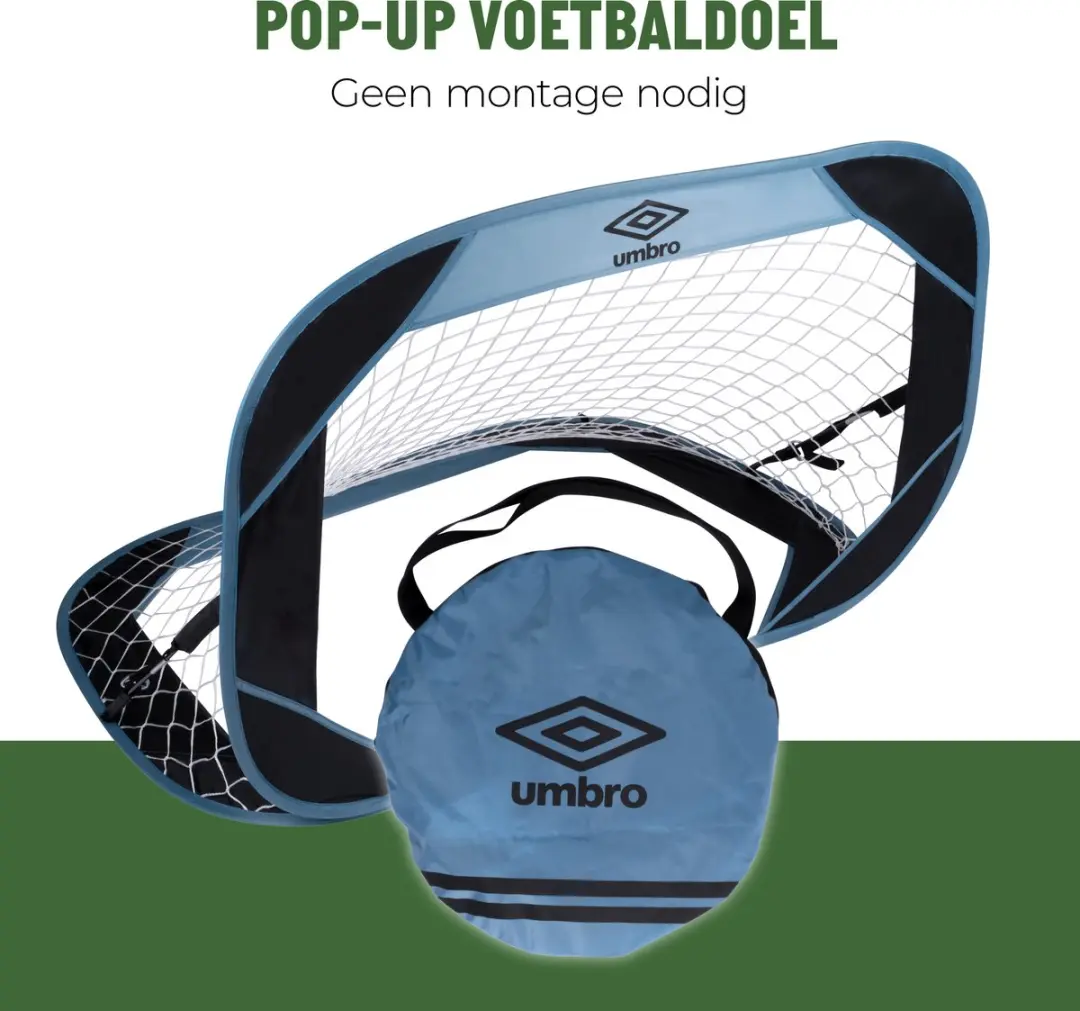 Umbro Pop Up Voetbaldoel 110x78cm - Blauw/Zwart - afbeelding 3 van 6