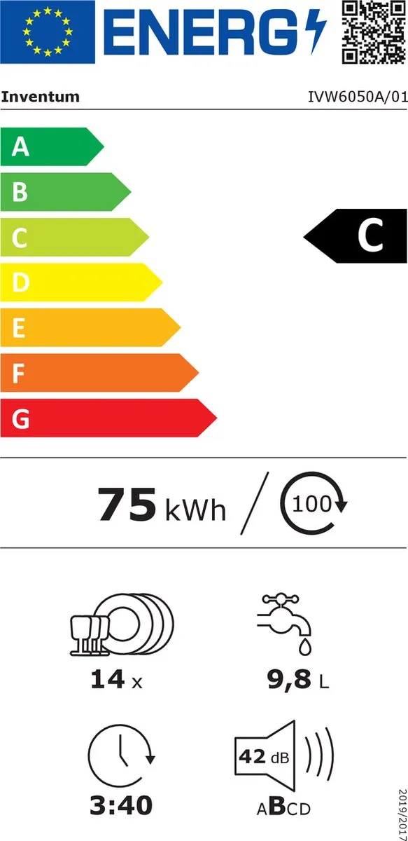 Inventum IVW6050A Inbouw Vaatwasser 14 Couverts - 42 dB