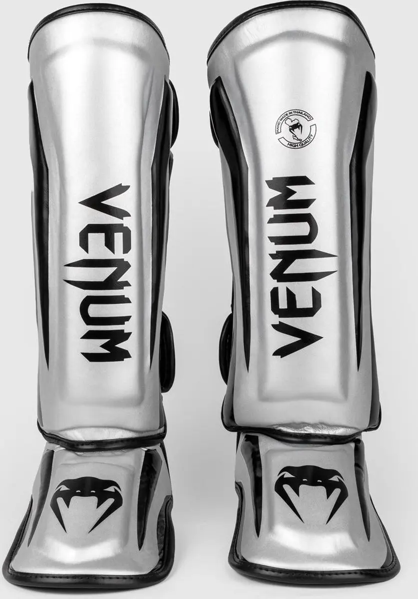 Venum Elite Kickboks Scheenbeschermers - M - Zilver/Zwart