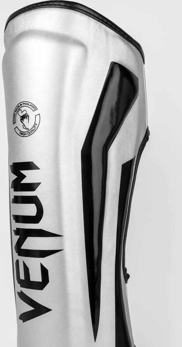 Venum Elite Kickboks Scheenbeschermers - M - Zilver/Zwart