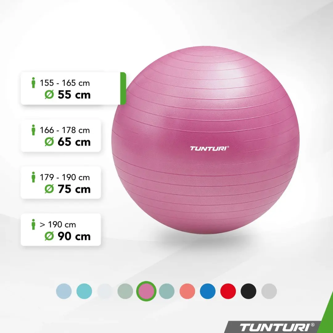 Tunturi Anti Burst Fitnessbal 55cm - 220kg - Paars