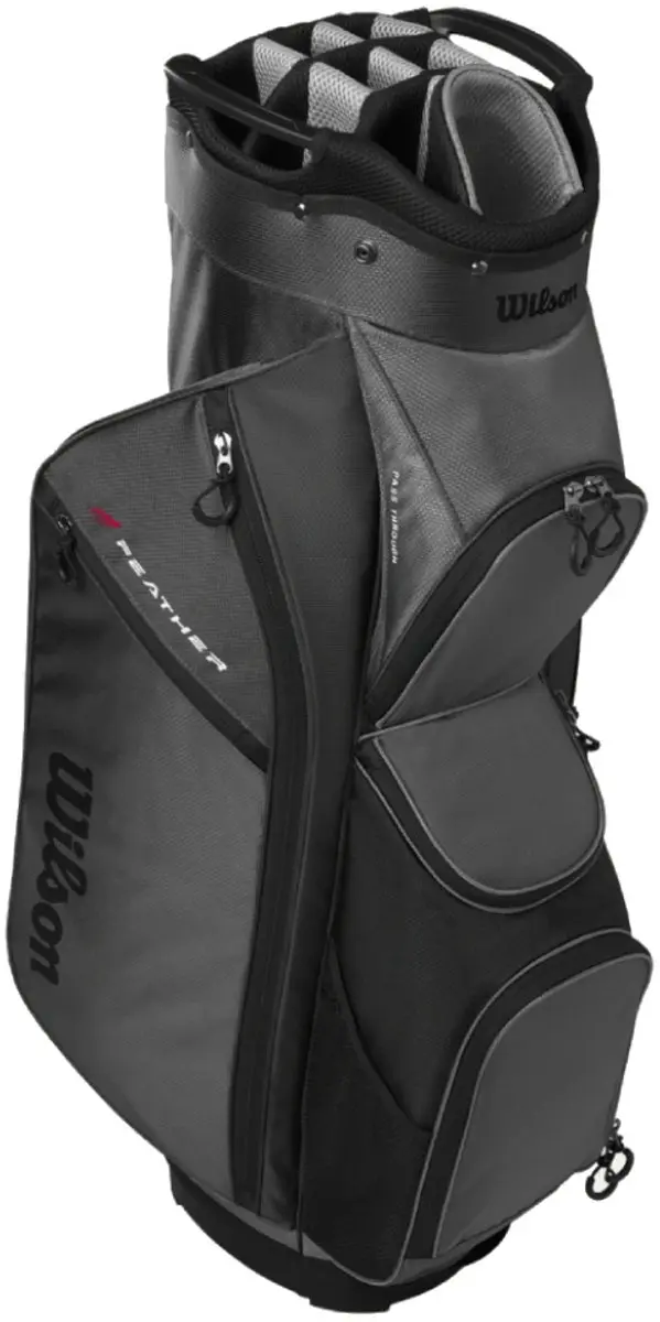 Wilson Feather Cartbag 2026 - 10 Vakken - Grijs/Zwart