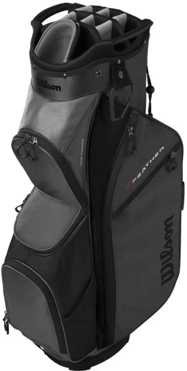 Wilson Feather Cartbag 2026 - 10 Vakken - Grijs/Zwart