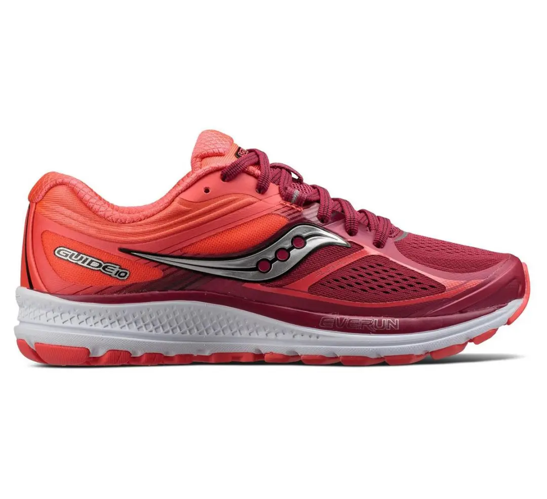 Saucony Guide 10 Hardloopschoenen 38.5 - Vrouwen - Roze/Rood/Zilver