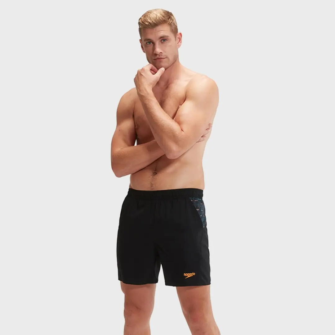 Speedo Heren Zwemshort Sport Panel 16" - XL - Zwart