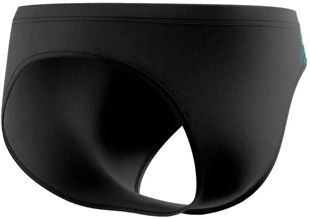Speedo Medley Logo 7cm Brief Heren - Zwart/Groen - afbeelding 3 van 6