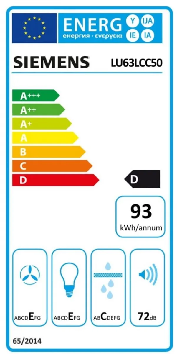 Siemens iQ100 LU63LCC50 Onderbouw Afzuigkap 60cm - 350m³/u - RVS