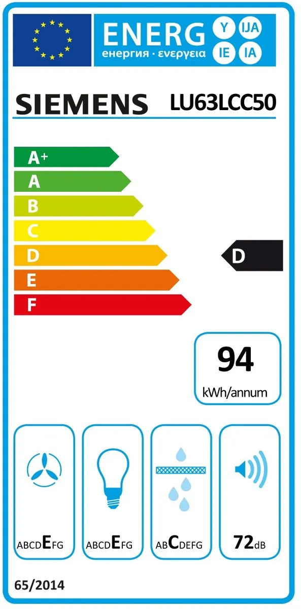 Siemens iQ100 LU63LCC50 Onderbouw Afzuigkap 60cm - 350m³/u - RVS