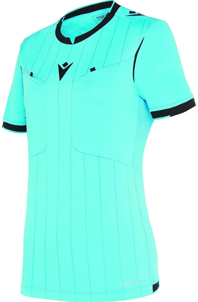 Macron Stephanie Scheidsrechtersshirt Dames - Fluor Turquoise/Zwart M