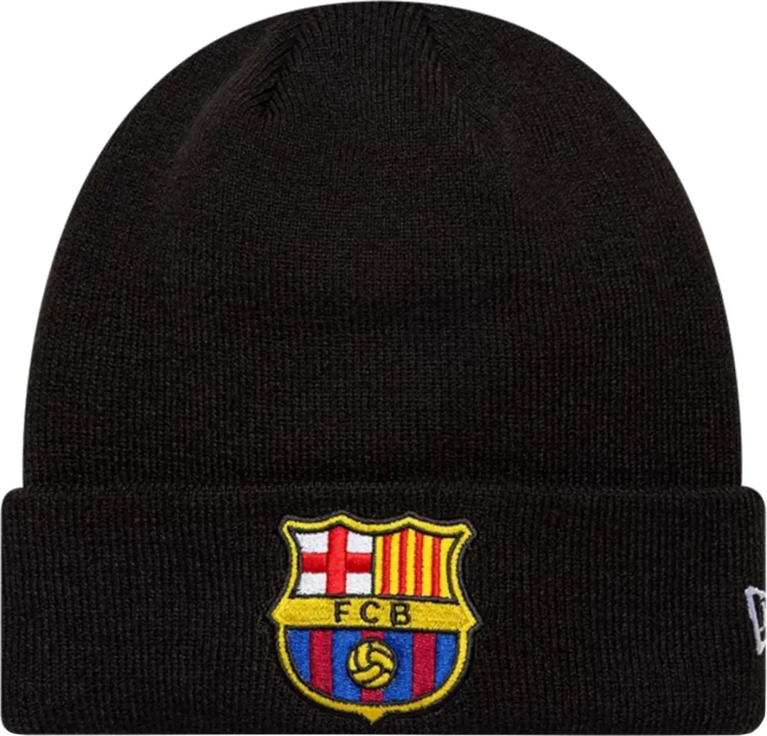 New Era Core Cuff Beanie FC Barcelona Hat, Mannen, Marineblauw, Muts, maat: One