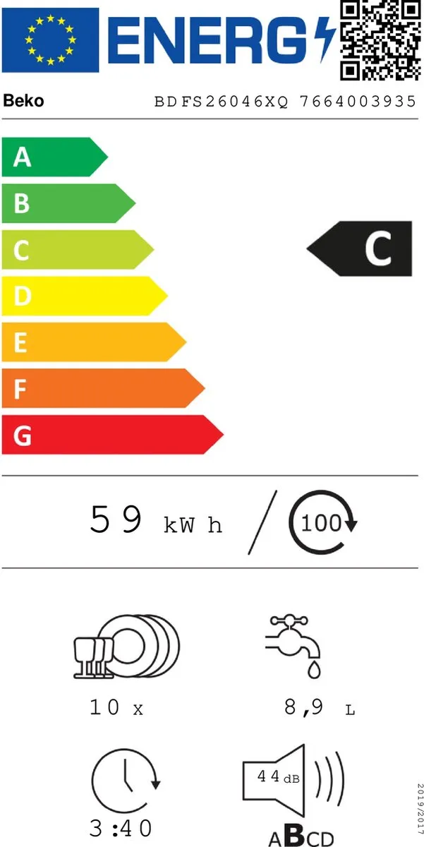Beko BDFS26046XQ Vaatwasser - 10 Couverts - Roestvrijstaal