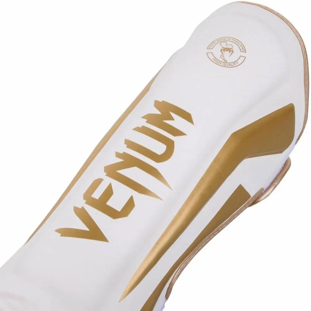 Venum Elite Kickboks Scheenbeschermers - L - Wit/Goud
