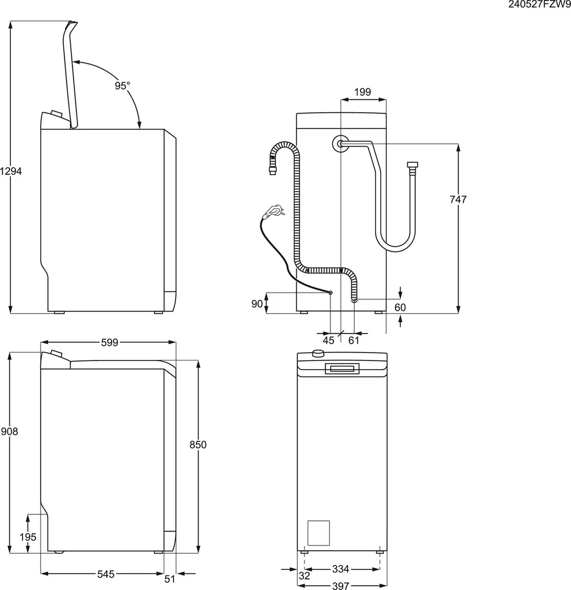 AEG LTR7STEAM ProSteam Wasmachine Bovenlader 7 kg - Wit