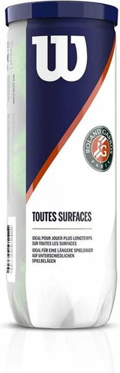 Wilson Roland Garros Tennisballen - 3 Stuks - Geel - afbeelding 6 van 6