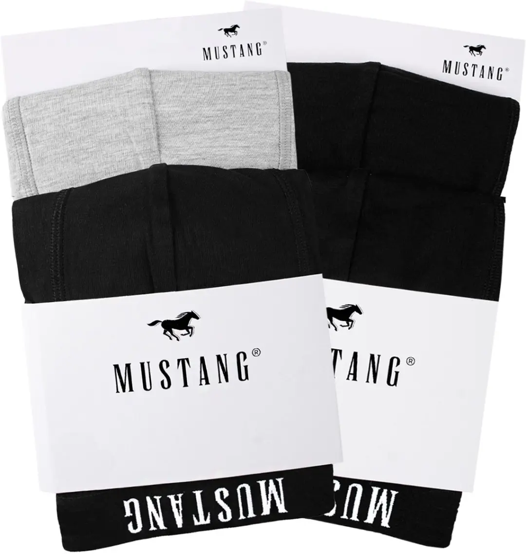 Mustang Heren Boxershorts Set - 4 Stuks - XL - Zwart/Grijs
