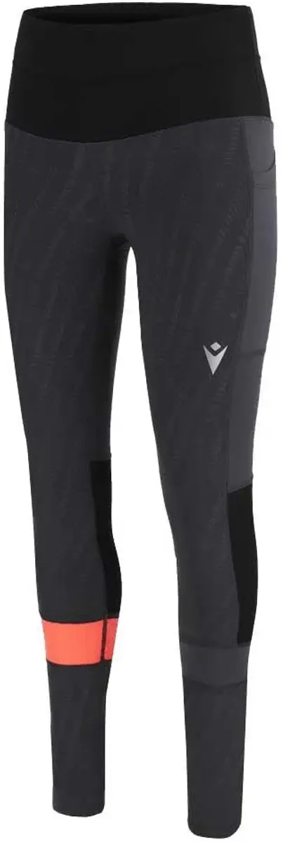 Macron Clover Leggings S - Medium Grey/Black/Neon Coral
