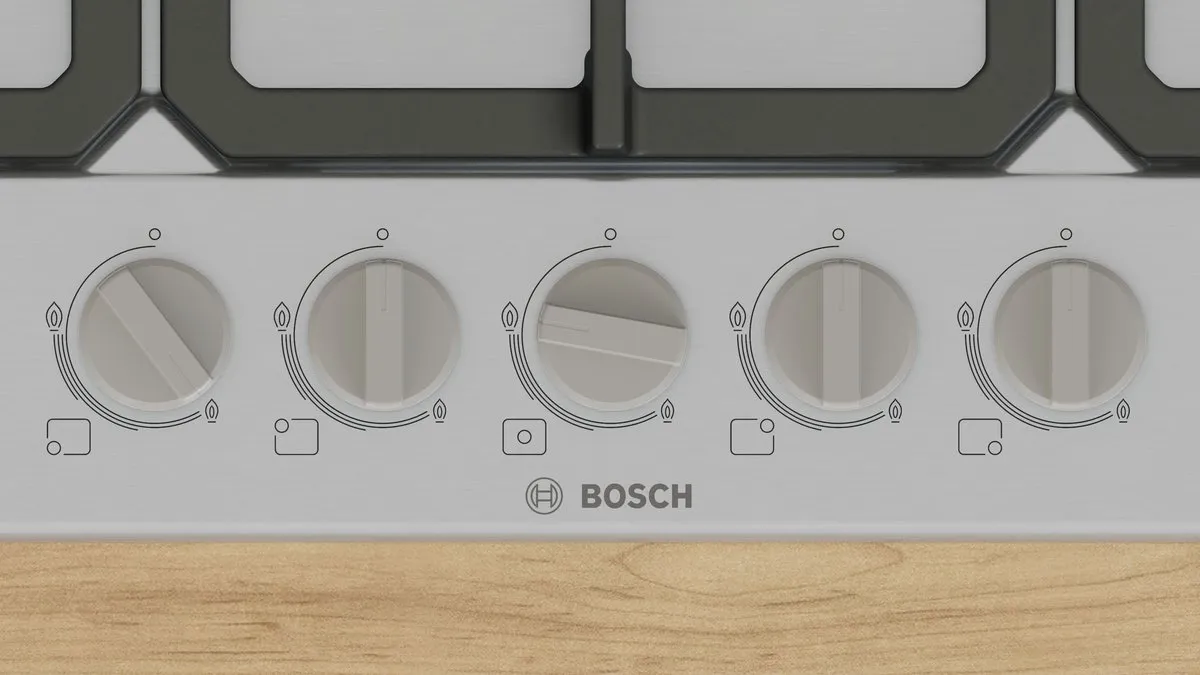 Bosch Serie 4 PGQ7B5K90 Gaskookplaat 75cm - 5 Zones - Roestvrijstaal
