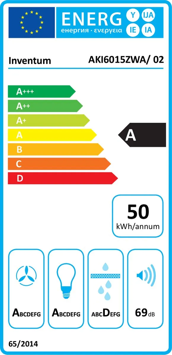 Inventum AKI6015ZWA Inbouw Afzuigkap 60cm - 645m³/h - Zwart