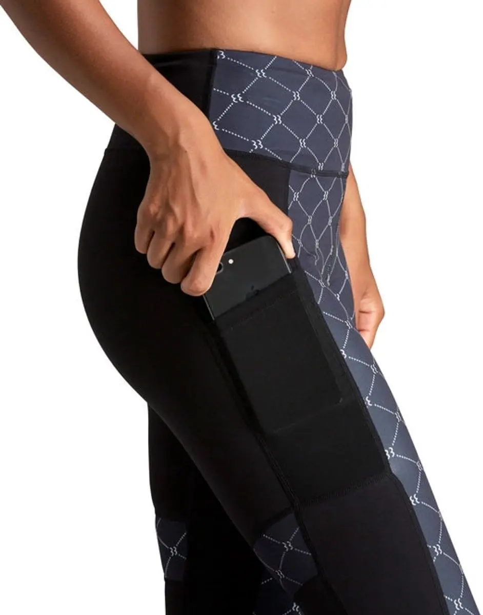 Björn Borg Borg High Waist Block Tights 34 - Blauw/Grijs/Multicolor
