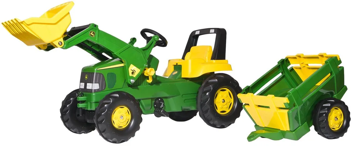 Rolly Toys John Deere Tractor met Pedalen en Aanhanger