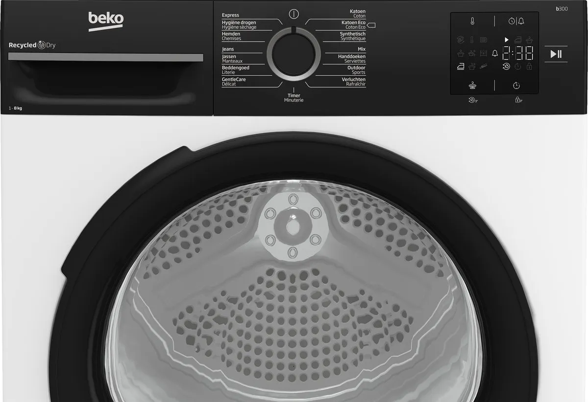 Beko BM3T3823B Wasdroger 8 kg Warmtepomp - Wit - afbeelding 6 van 6