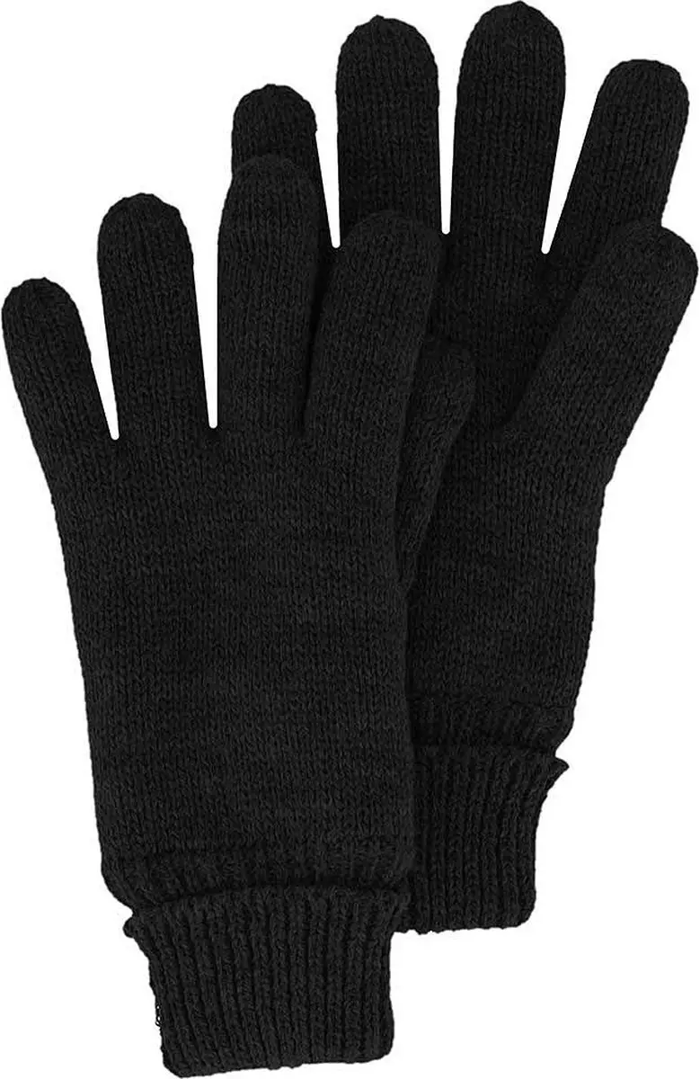 Sarlini Handschoenen Jongens Ribbed 8-12 jaar - Zwart
