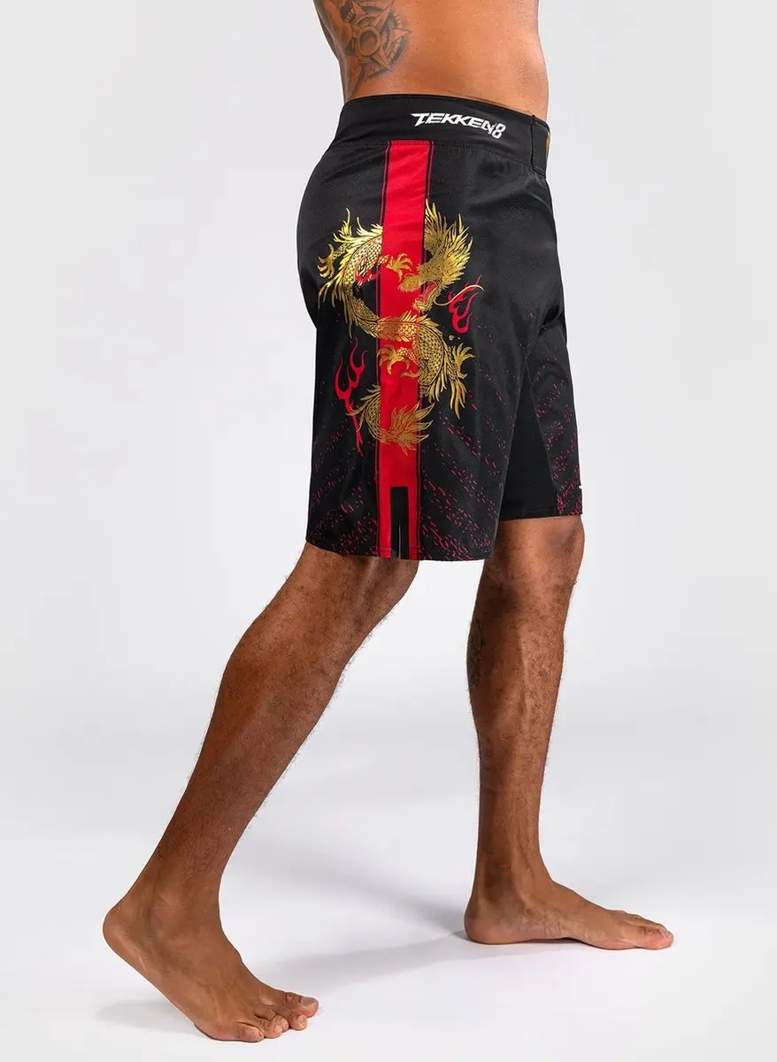 Venum Marshall Law Fightshorts Tekken 8 - XL - Zwart Rood Goud