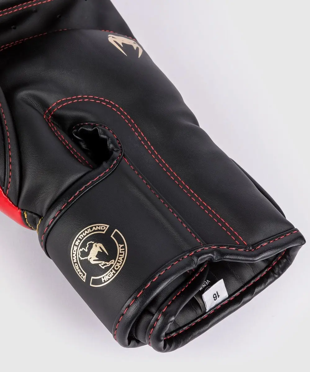 Venum Elite Bokshandschoenen 14 OZ - Zwart/Goud/Rood