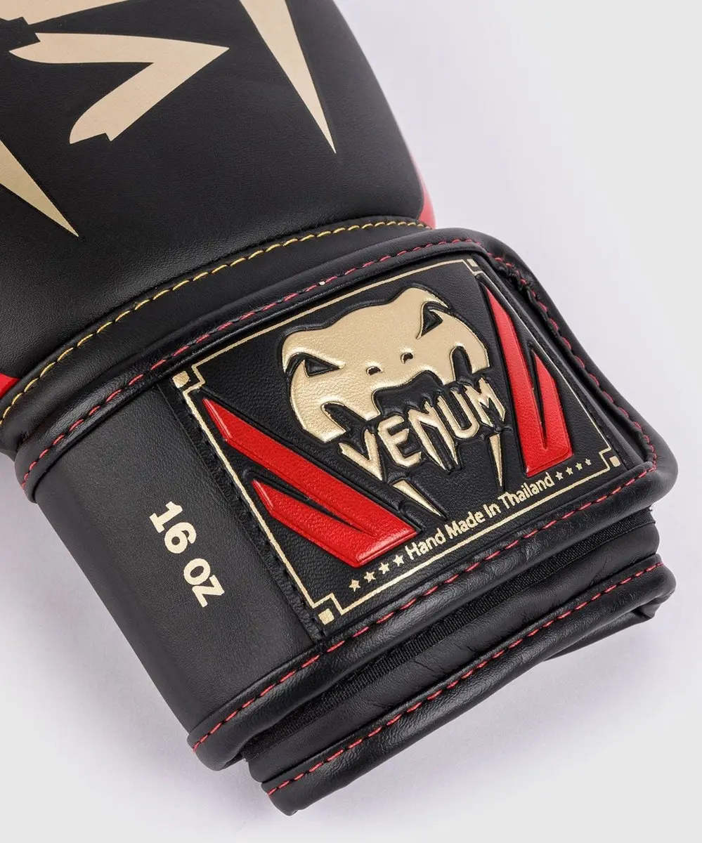 Venum Elite Bokshandschoenen 14 OZ - Zwart/Goud/Rood