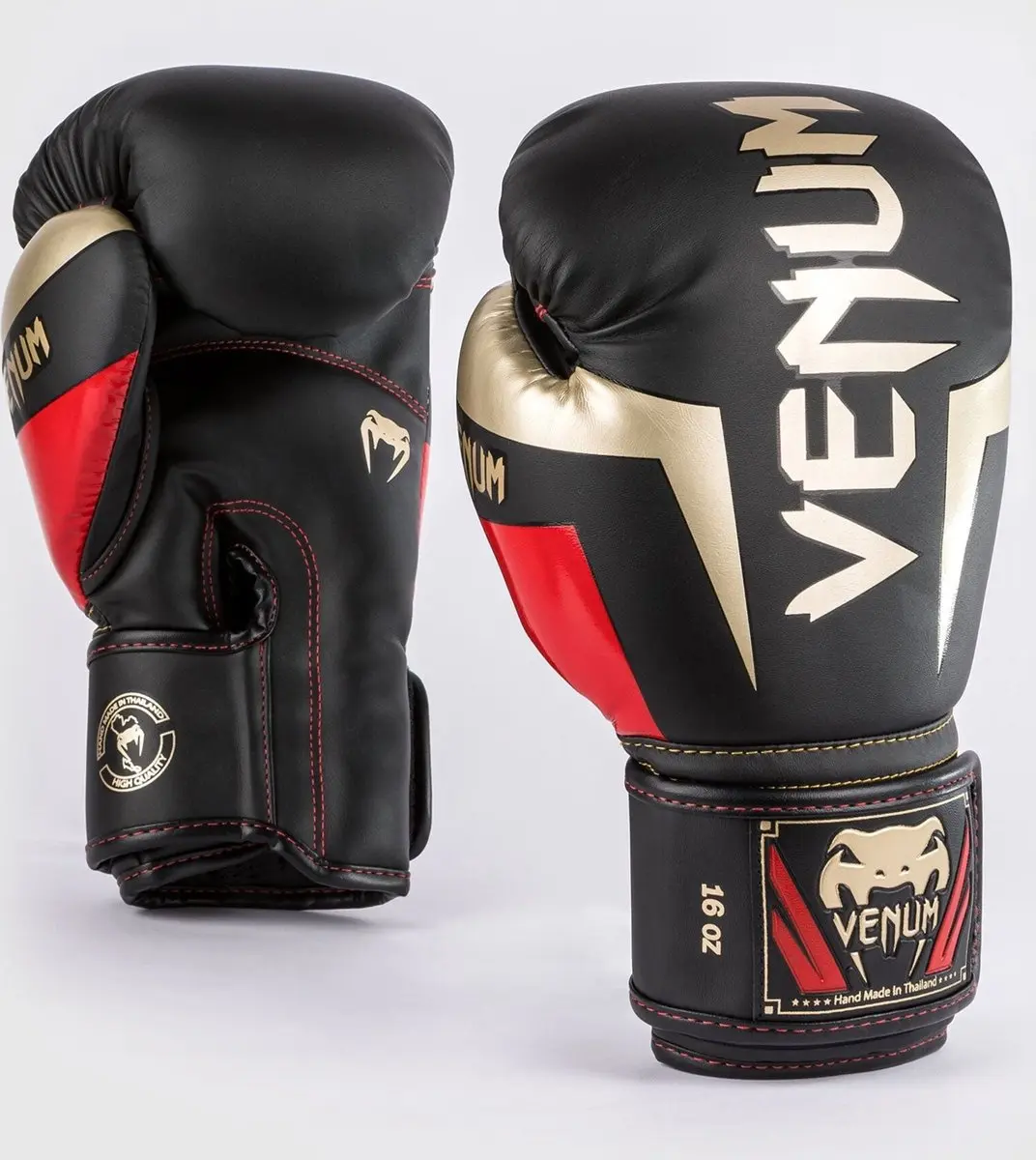 Venum Elite Bokshandschoenen 14 OZ - Zwart/Goud/Rood