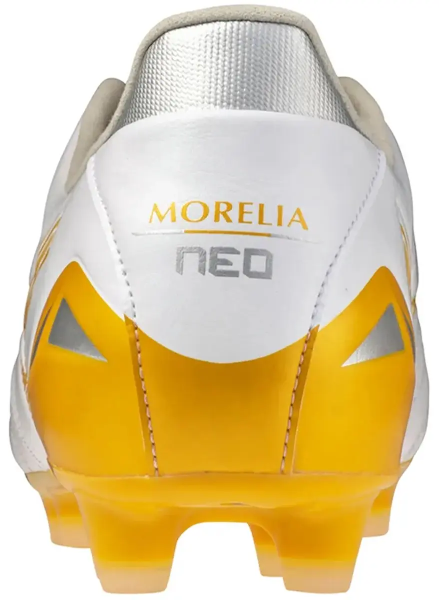 Mizuno Morelia Neo IV Pro Voetbalschoenen FG - 45 - Wit/MP Gold/Grijs