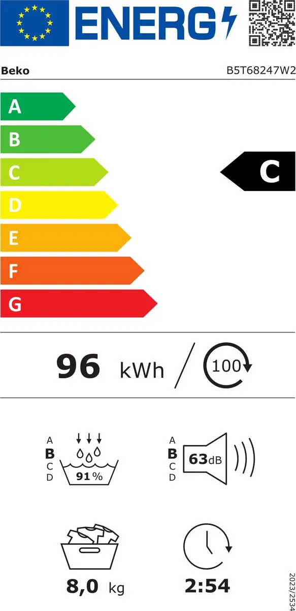 Beko B5T68247W2 Warmtepompdroger 8kg - Wit
