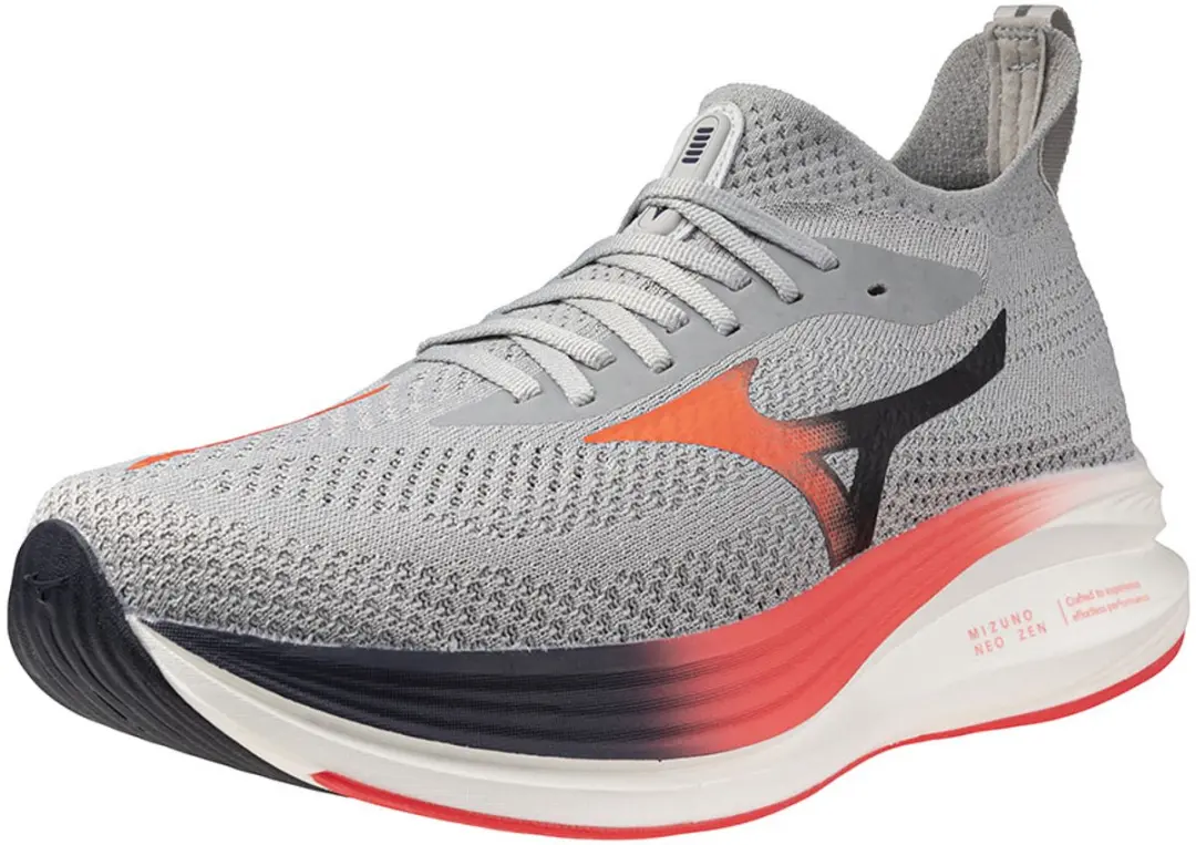 Mizuno Neo Zen Hardloopschoenen Heren 44.5 - Grijs/Zwart/Oranje