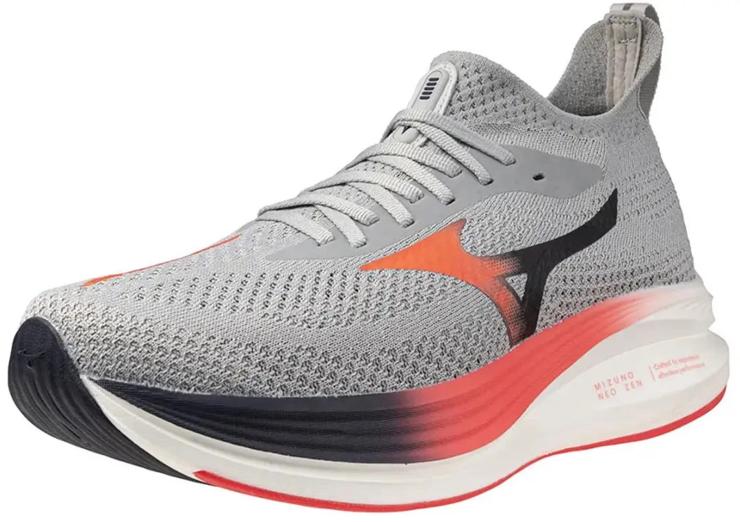 Mizuno Neo Zen Hardloopschoenen Heren 44.5 - Grijs/Zwart/Oranje