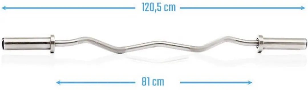 Muscle Power Olympische Curlstang 113cm - Chroom