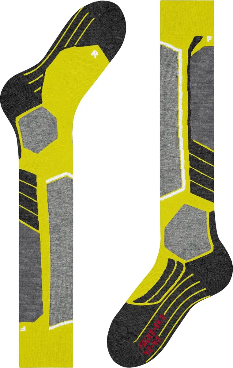 Falke SK2 Skisokken Heren - Dikke Wol Geel - Maat 44-45