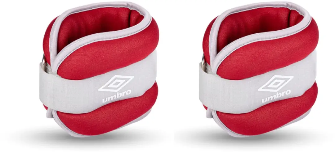 Umbro Pols- en Enkelgewichten 2x1000g - Verstelbaar - Grijs/Rood