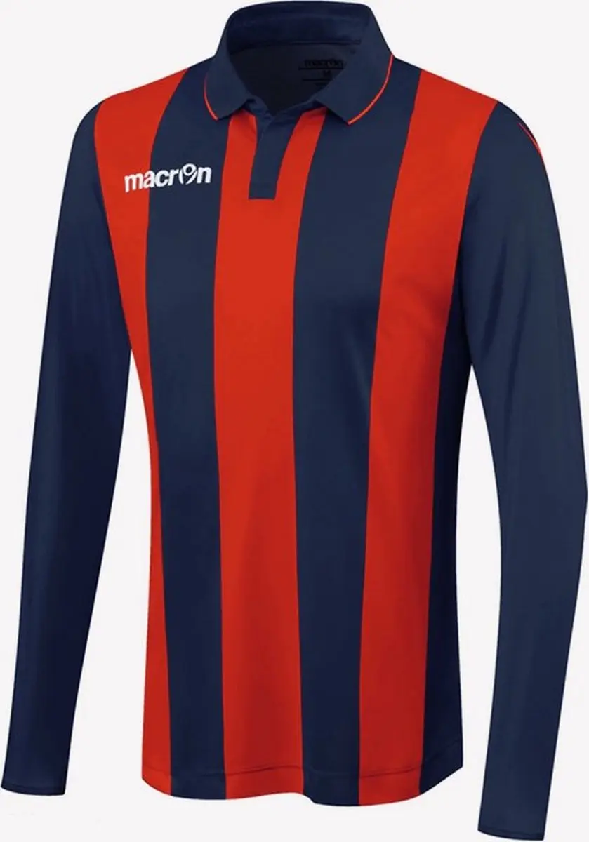 Macron Skoll Sportshirt Lange Mouw Navy/Rood XS