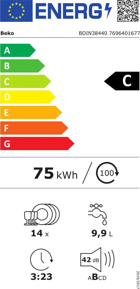 Beko BDIN38440 Inbouwvaatwasser 14 Couverts - RVS