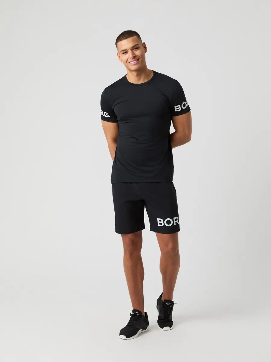 Björn Borg Heren Sportshirt Korte Mouw - L - Zwart/Wit - afbeelding 6 van 6