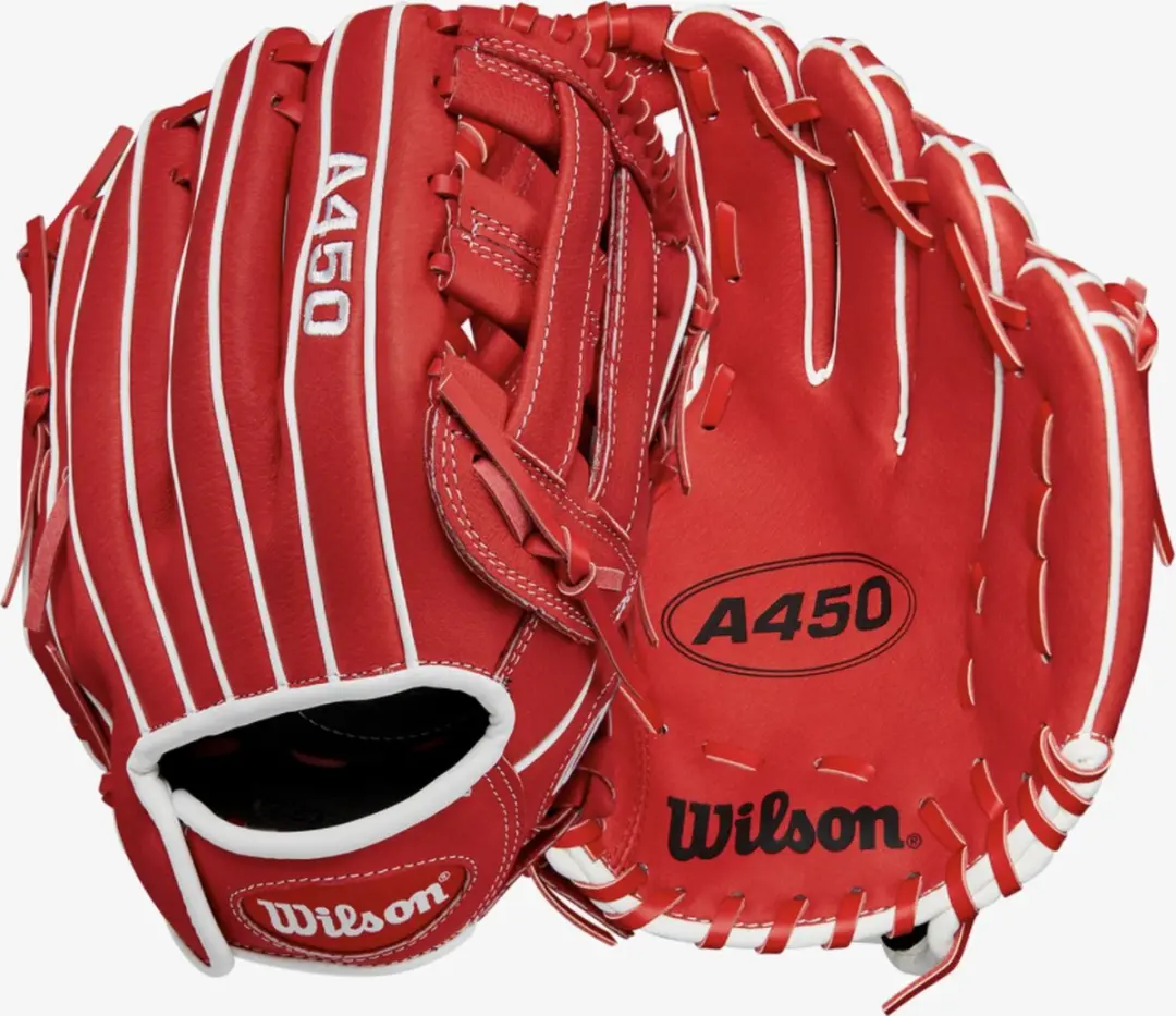 Wilson A450 Honkbalhandschoen Jeugd - 11 inch - Rood