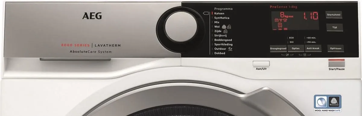 AEG 8000 Serie T8DE86ES Warmtepompdroger - 8 kg - Wit