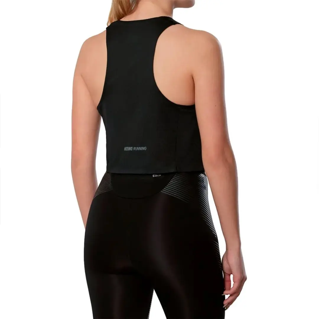 Mizuno Tech Light Cropped T-shirt - Zwart L