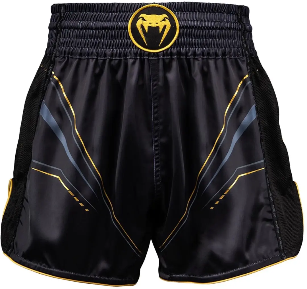 Venum Streamline Muay Thai Shorts XS - Zwart/Goud - afbeelding 2 van 5