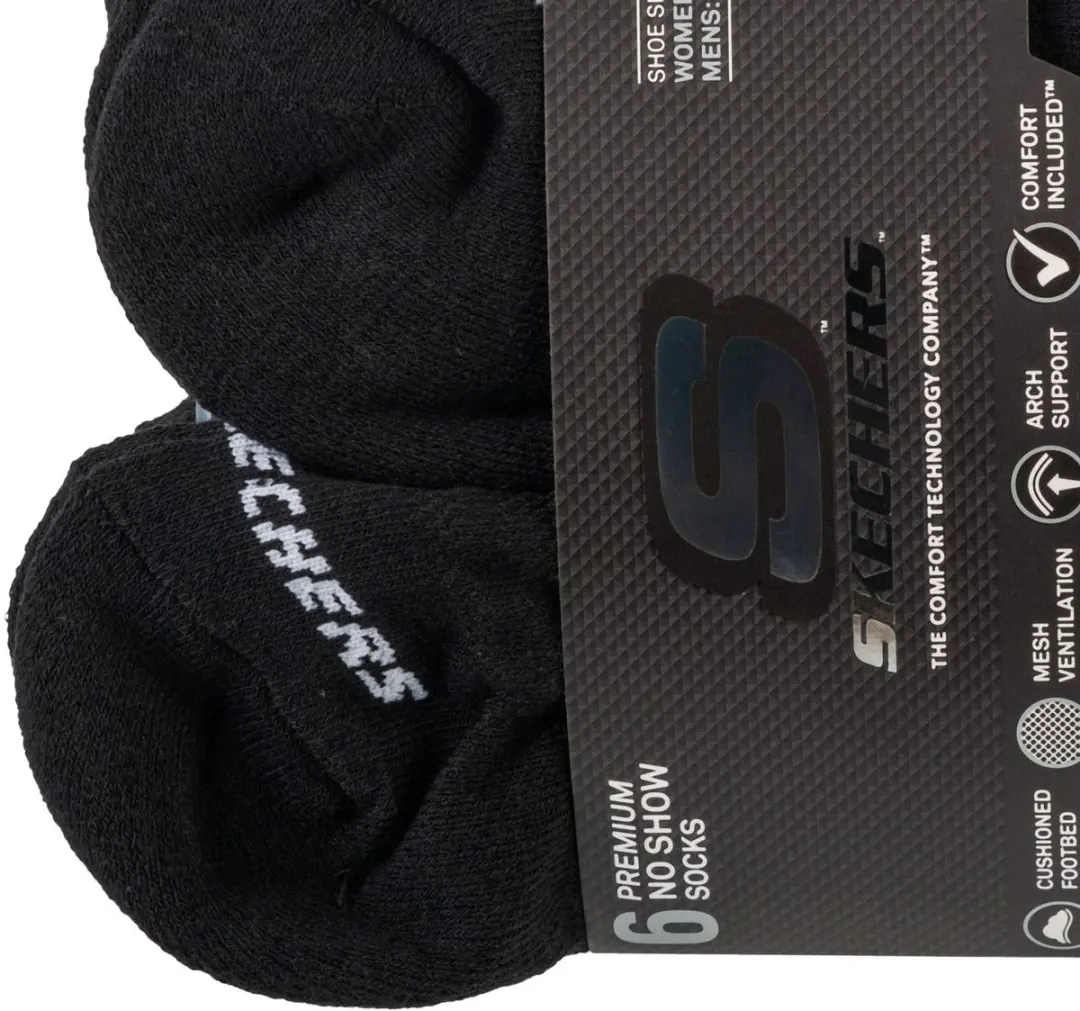 Skechers Core Lowcut Sokken 6 Stuks - Zwart